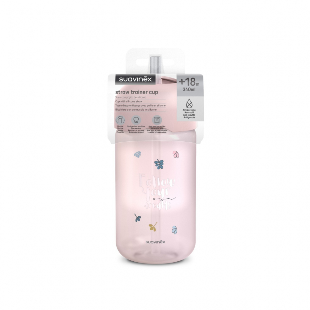 Sticlă Apă Suavinex Bears 340ml Roz Antipicurare - imagine 2