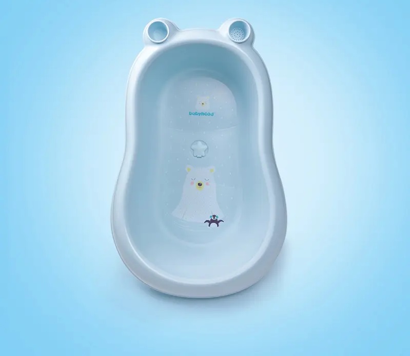 Cadită Little Mom cu hamac și termometru Sky Blue - imagine 5