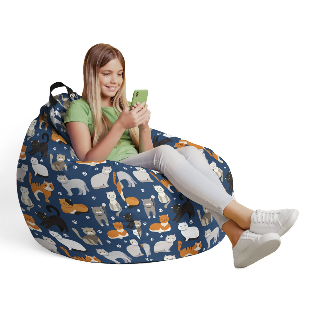 Husă Puf Bean Bag Tip Para, Model Pisici Updeco - imagine 4