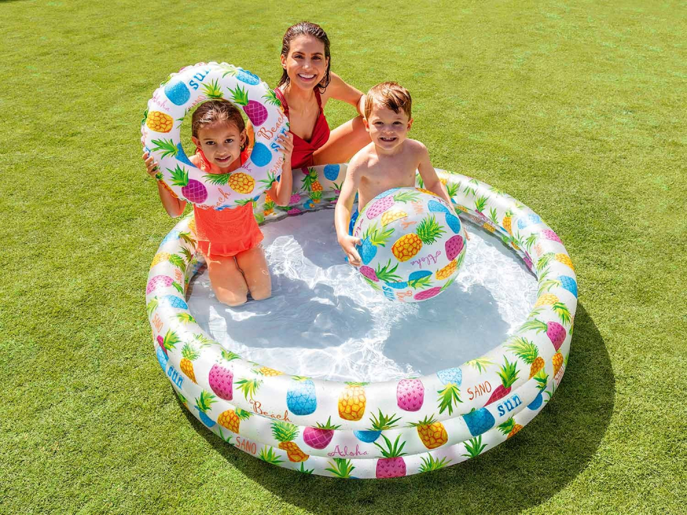 Set Piscină Intex Beach Sun cu Minge și Colac