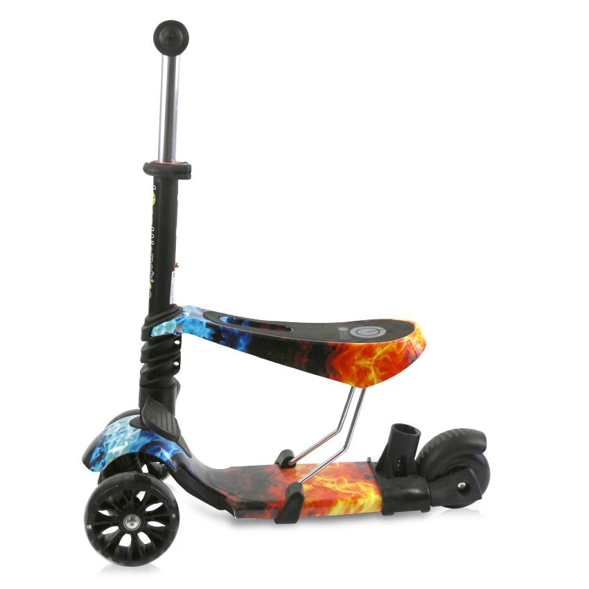 Trotineta Lorelli Draxter Red Flame cu LED și Scaun - imagine 2