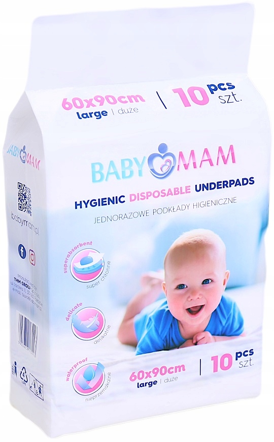 Set 10 aleze BabyMam impermeabile 60x90 cm