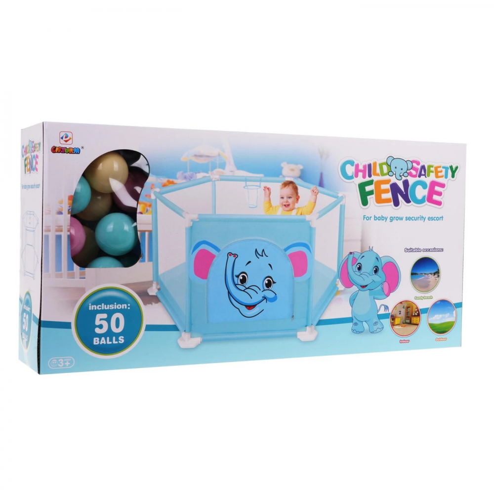 Tarc joacă copii Blue Elephant Ramiz | 50 bile - imagine 8