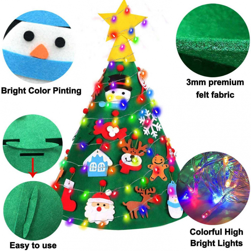 Brad Fetru Bambinice 3D cu LED, 18 Decoratiuni