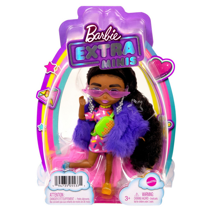 Păpușă Barbie Extra Mini Brunetă | Articulară și Stilată