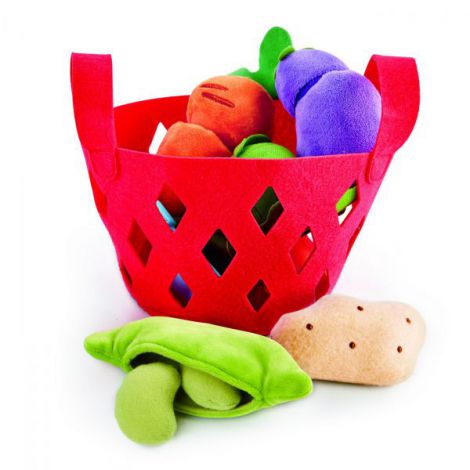 Hape Cos Legume Joc Educativ Lemn Ecologic - imagine 5
