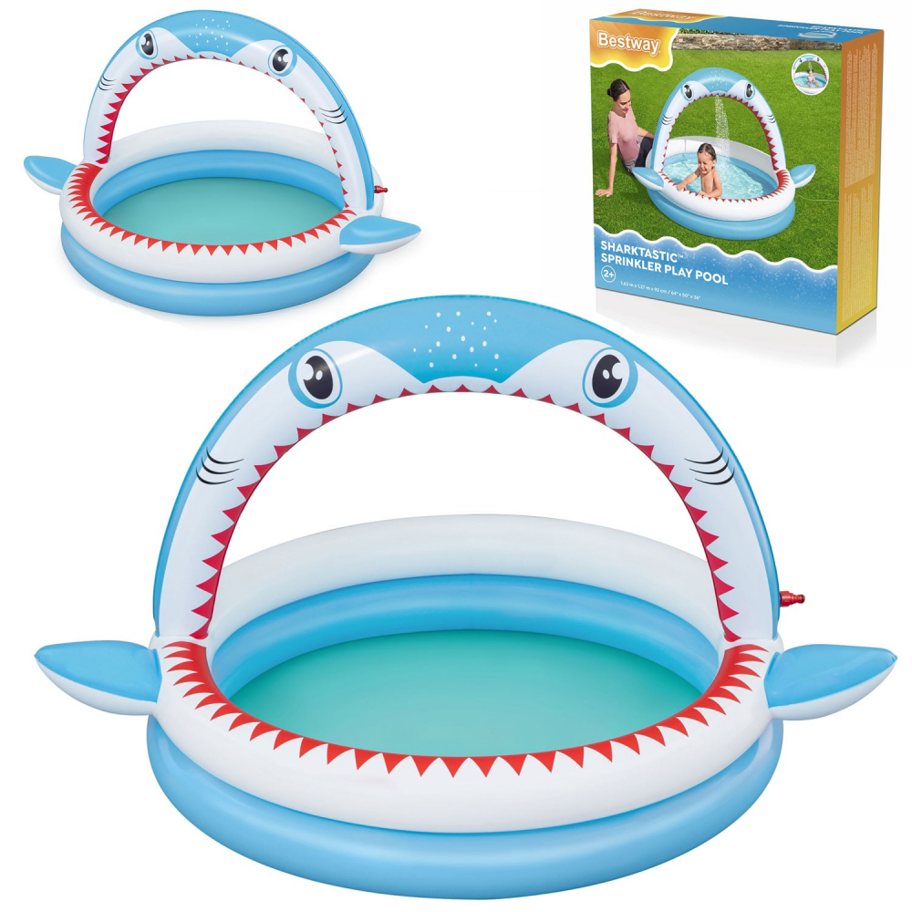 Piscina Bestway Shark cu Stropitoare, 163x127 cm - imagine 3