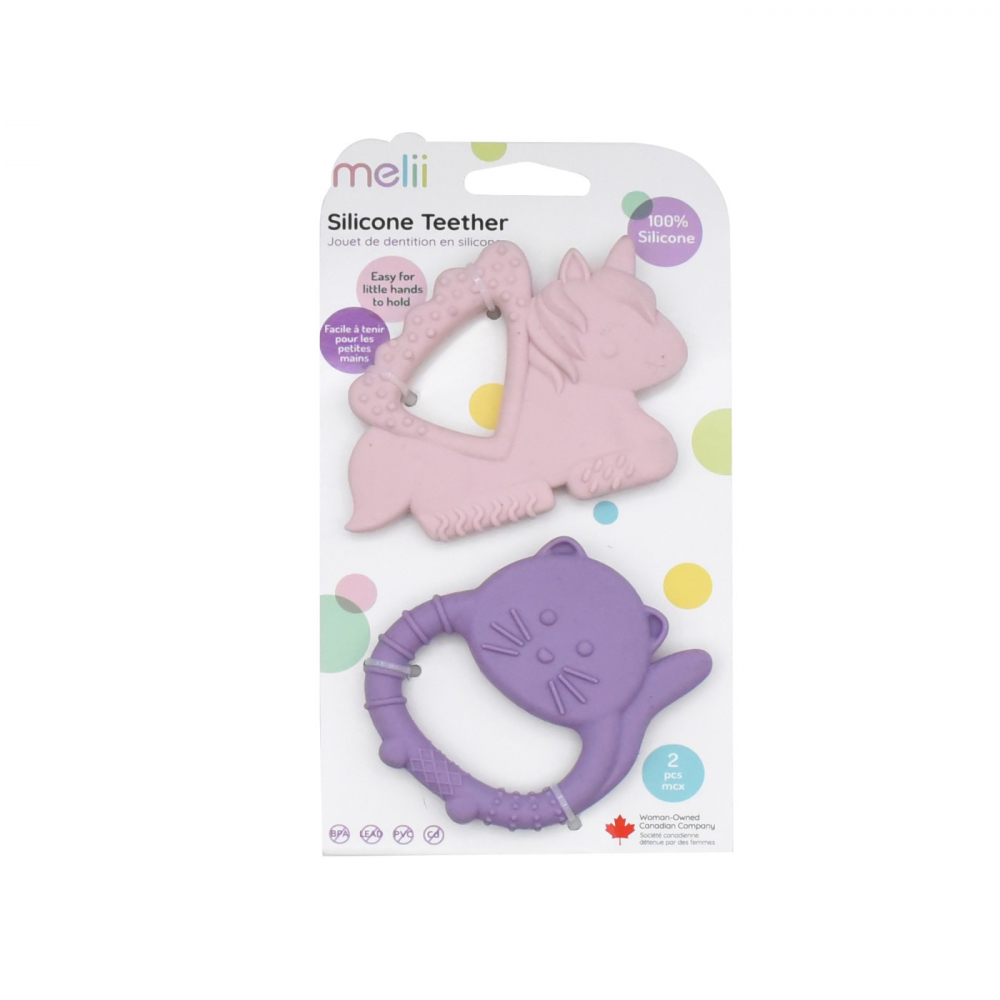 Set 2 Jucării Dentiție Melii Silicon Unicorn