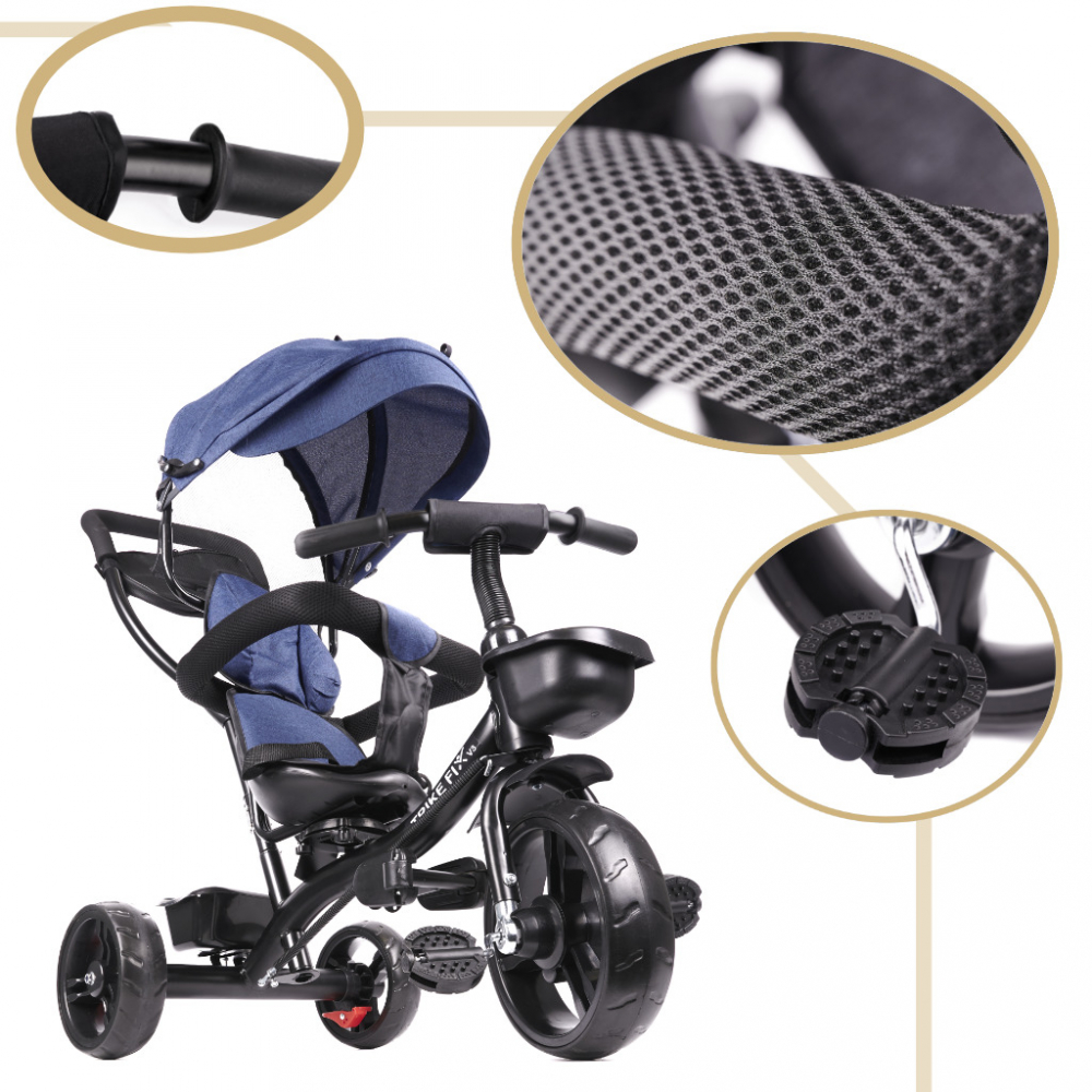 Tricicleta Ikonka Trike Fix Lite Blue, 360° Control - imagine 6