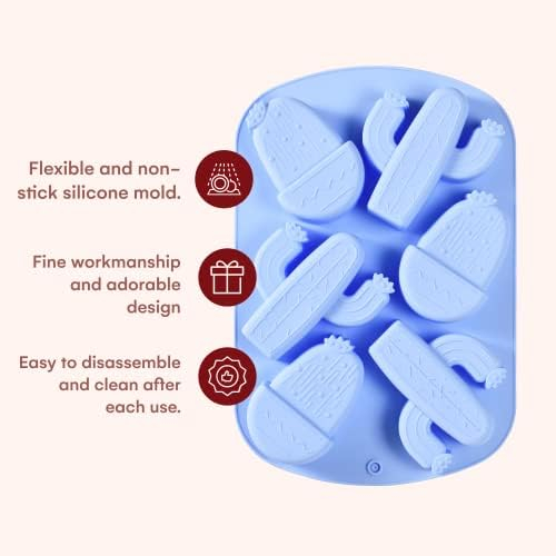 Forma Silicon Cactus Kitchenware, 6 Alveole, Antiaderentă