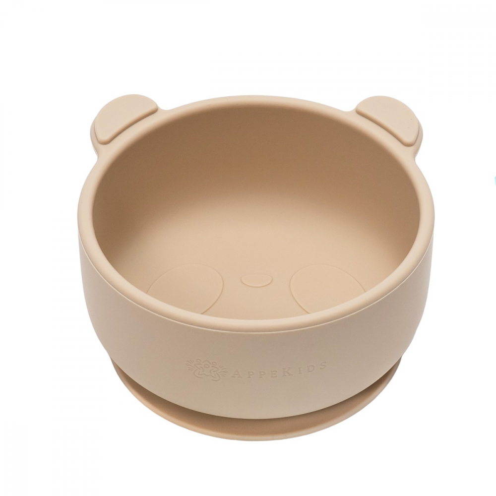Bol Silicon AppeKids cu Ventuza Beige - imagine 6