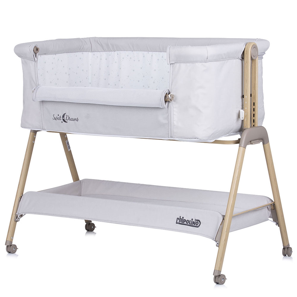 Patut Co-Sleeper Chipolino Sweet Dreams, Gri Lemn