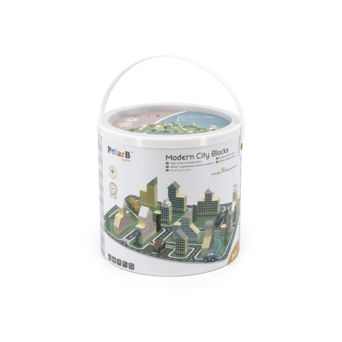 Set Cuburi Oras Modern Viga | Jucarie Montessori Lemn