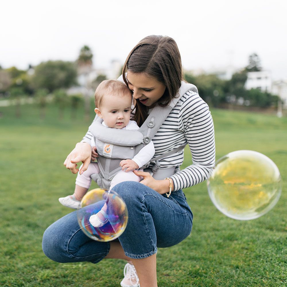 Marsupiu Ergobaby Omni 360 Cool Air Mesh, Gri Perla - imagine 3