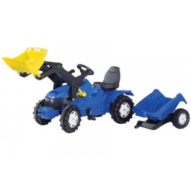 Tractor Rolly Toys cu Remorcă, Licență New Holland