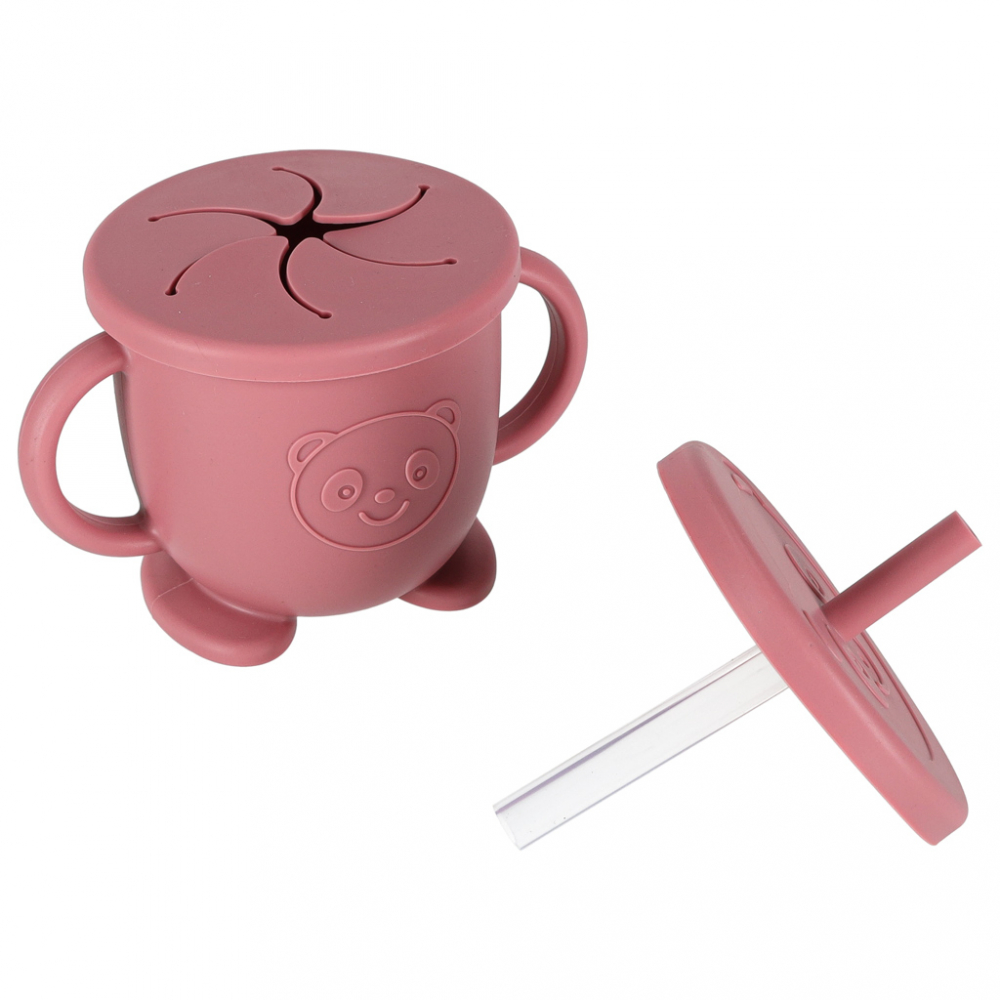 Set Hranire Copii Ikonka Silicon 9 Piese Pink - imagine 5