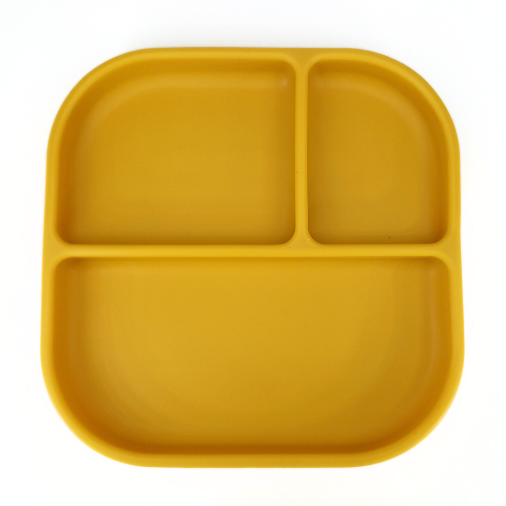 Farfurie Coccorito Silicon Galben Compartimentată - imagine 3