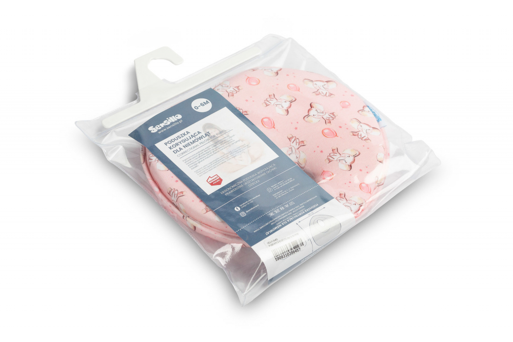 Pernă ergonomică Sensillo Pink - formare cap bebe - imagine 3
