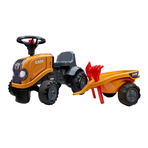 Tractor Falk pedale + remorcă portocaliu