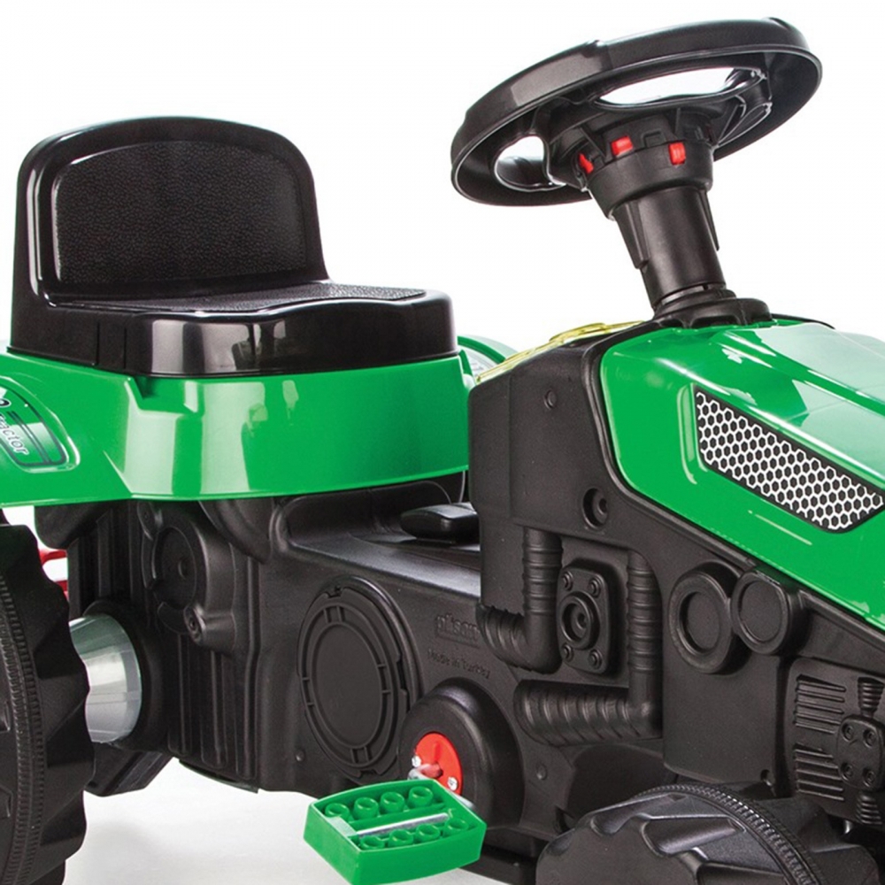 Tractor Pedale Pilsan Active Green, Scaun Reglabil