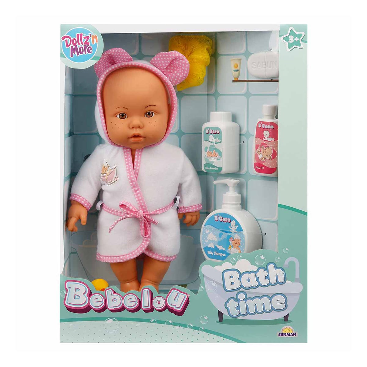 Papucă Bebe Timpul pentru Baia 35 cm Dollz n More Roz