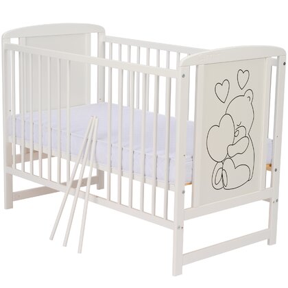 Patut Lemn Qmini Timmi Heart, 120x60 cm, Somiera Reglabila - imagine 7
