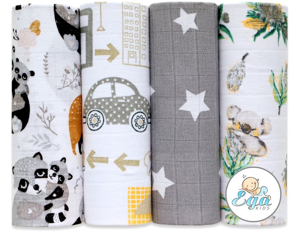 Set 4 Scutece Bumbac Egakids 70x80 cm - imagine 2