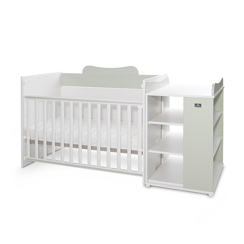 Patut Modular Lorelli, 5 Configurii, Multi White Milky Green - imagine 7
