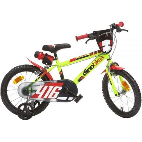 Bicicleta Dino Bikes 16" Galbenă | Distracție Sigură