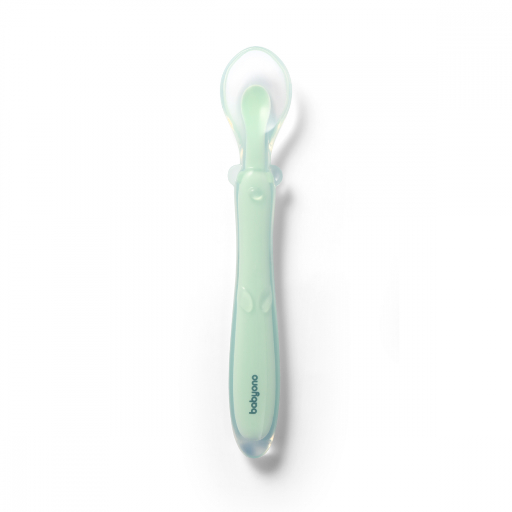 Linguriță Flexibilă Babyono Silicon, Menta - imagine 5