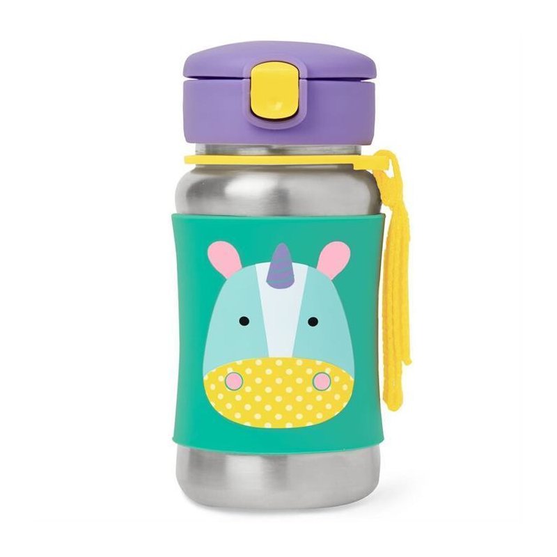 Sticlă cu pai Skip Hop Unicorn, oțel inoxidabil