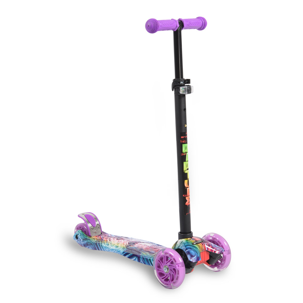 Trotineta Byox Rapture Purple, Reglabila, cu Luminite - imagine 9