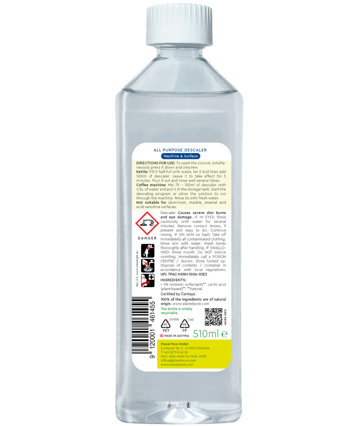 Detartrant Bio Planet Pure 510 ml - Curățare Naturală