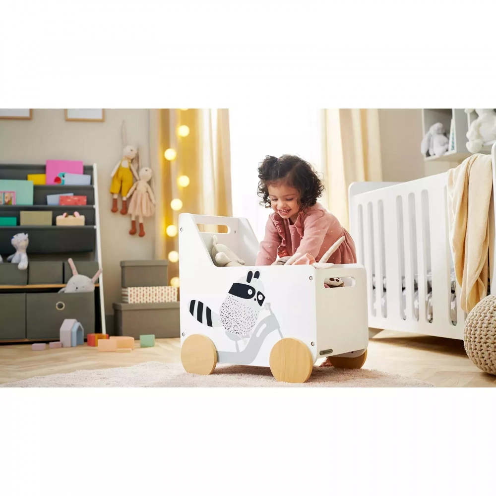 Kinderkraft Racoon - Lada albă elegantă pentru jucării - imagine 5