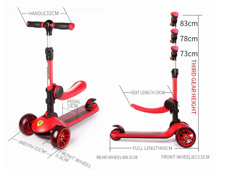 Trotineta Ferrari Twist Pliabilă cu Scaun - imagine 4