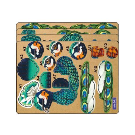 Puzzle 3D Paun cu Sunete Mieredu - Educativ - imagine 3