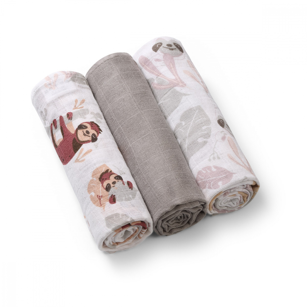 Set 3 scutece muselina Babyono gri - imagine 7