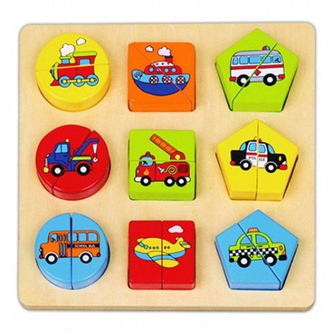 Fakopancs Puzzle Vehicule Educativ din Lemn