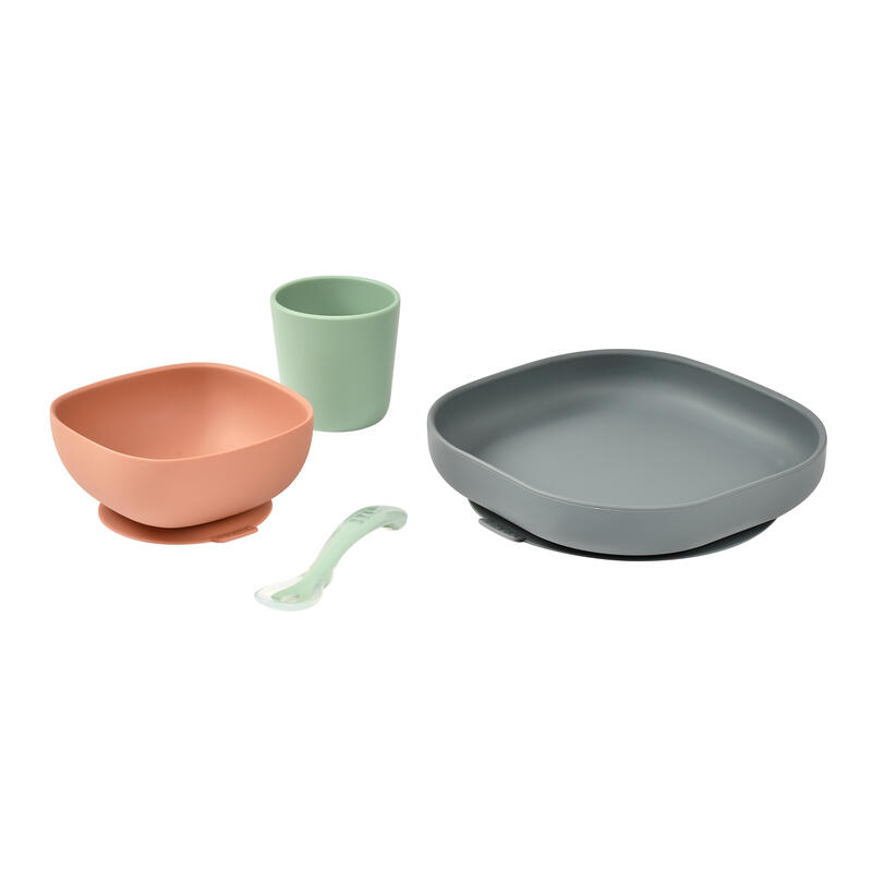 Set Masa Silicon Beaba Mineral 4 Piese