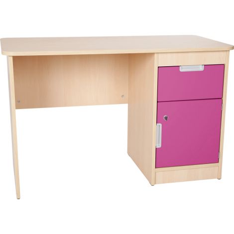 Birou Copii Quadro Moje Bambino Alb-Roz