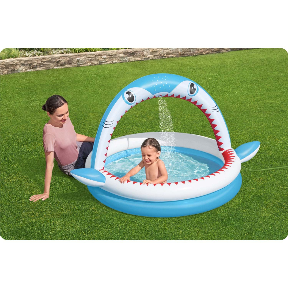 Piscina Bestway Shark cu Stropitoare, 163x127 cm - imagine 8