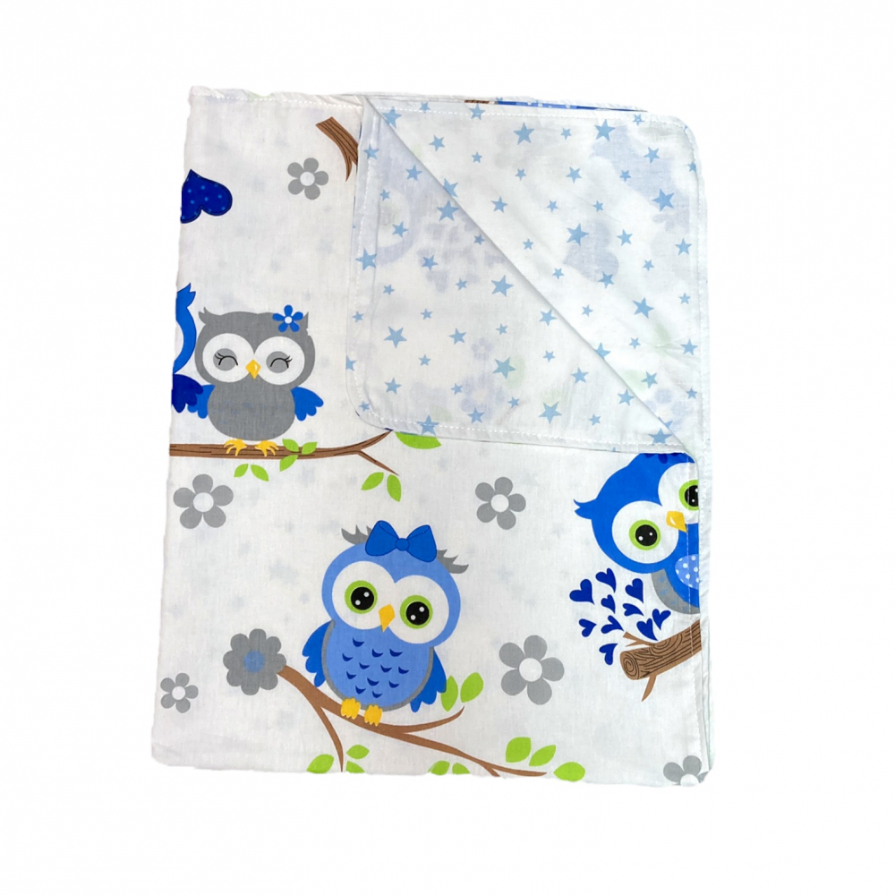 Paturica bumbac bebeluși bufnite 78x98 cm Deseda