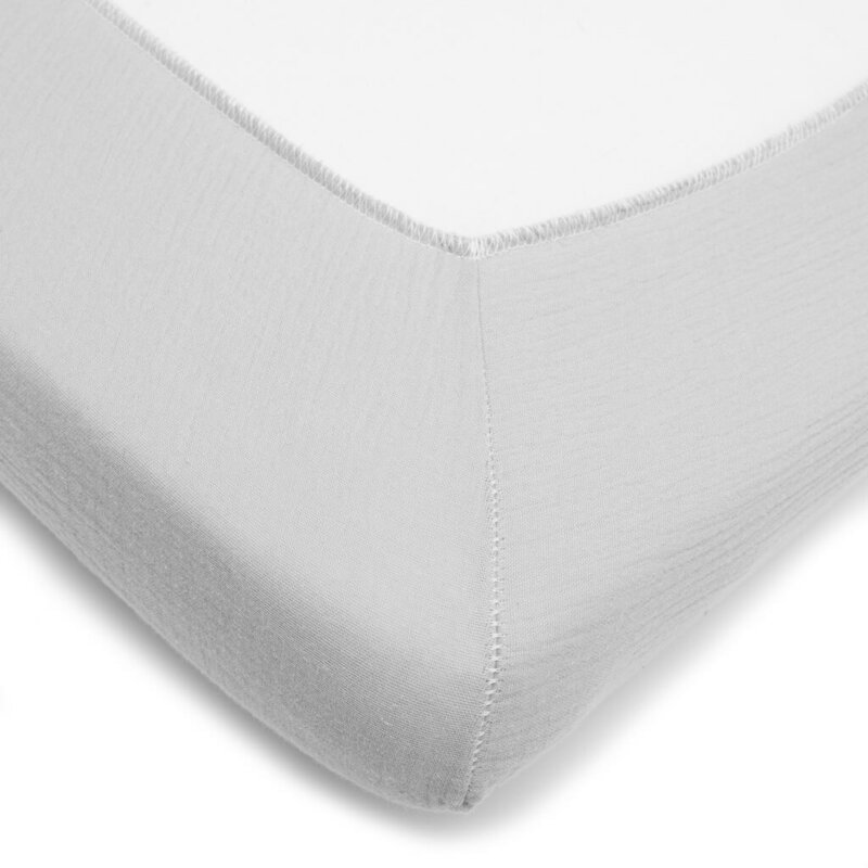 Cearceaf New Baby bumbac elastic gri 90x150