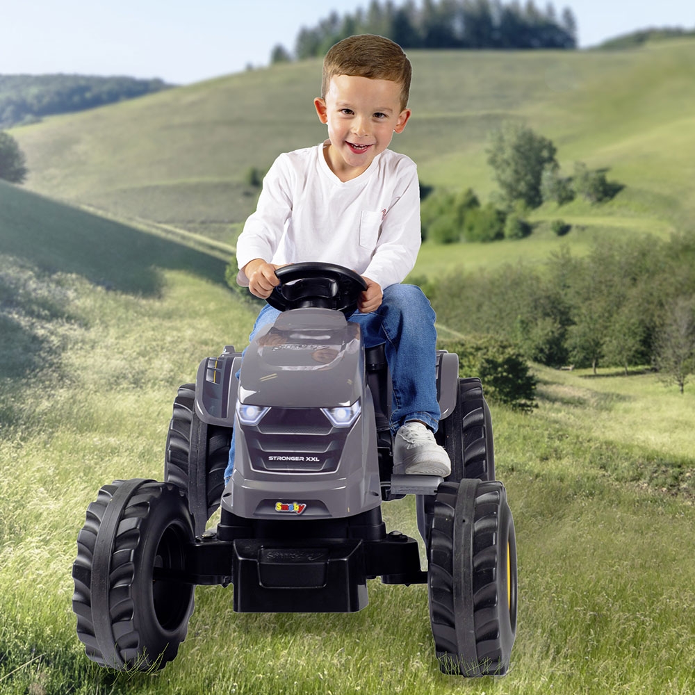 Tractor Smoby Stronger XXL cu Remorcă Gri - imagine 5