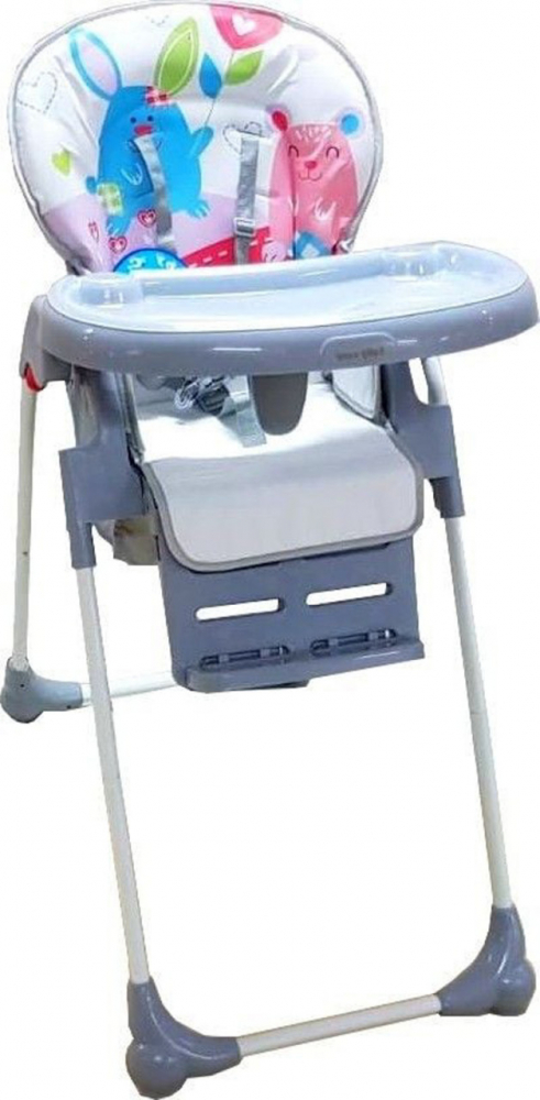 Scaun de masa Baby Care CC Happy Friends Gri - imagine 4
