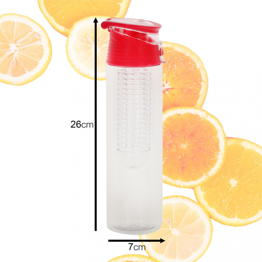 Sticlă Apă cu Infuzor Ikonka 800ml Roșu - imagine 4