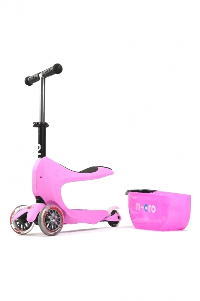 Trotineta Micro Mini2go Deluxe Pink | Cu Scaunel și Depozitare - imagine 7