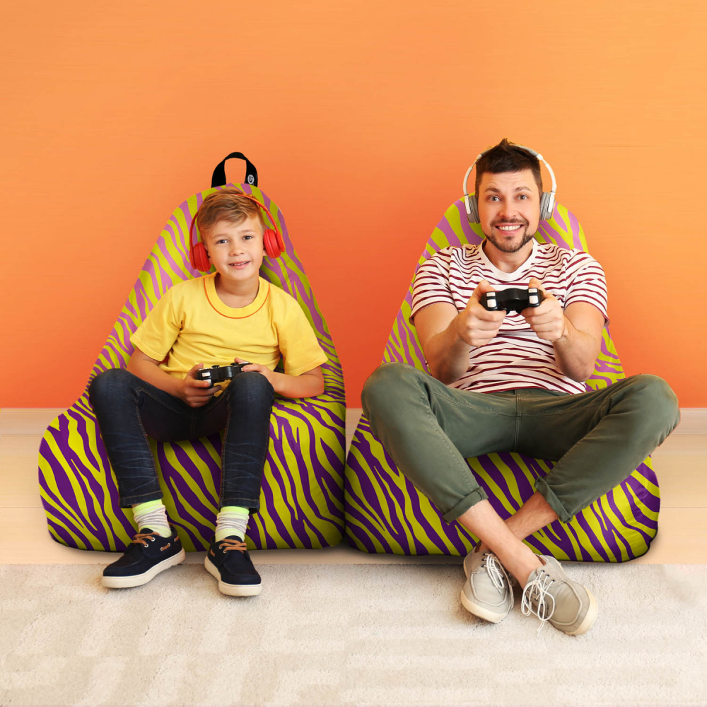 Fotoliu Puf XL Zebra Updeco | Relaxare Maximă - imagine 4