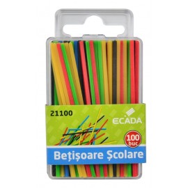 Betisoare scolare Ecada, 100 buc, Lemn