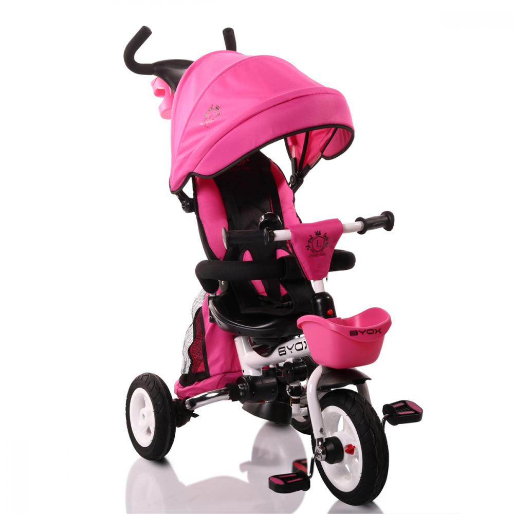Tricicleta Byox Flexy Lux Pink, Pliabilă cu Mâner Parental